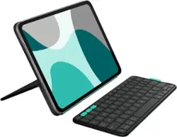 Logitech - Flip Folio Keyboard Case for iPad Pro 11-inch - Latest Model (M4 & M5), iPad Air 11-inch (M2 & M3)(5th Gen) - Graphite - Front_Zoom