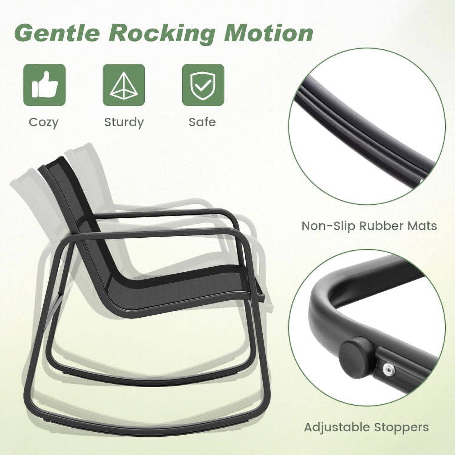 Gentle Rocking Motion

Cozy  
Sturdy  
Safe  

Non-Slip Rubber Mats  
Adjustable Stoppers