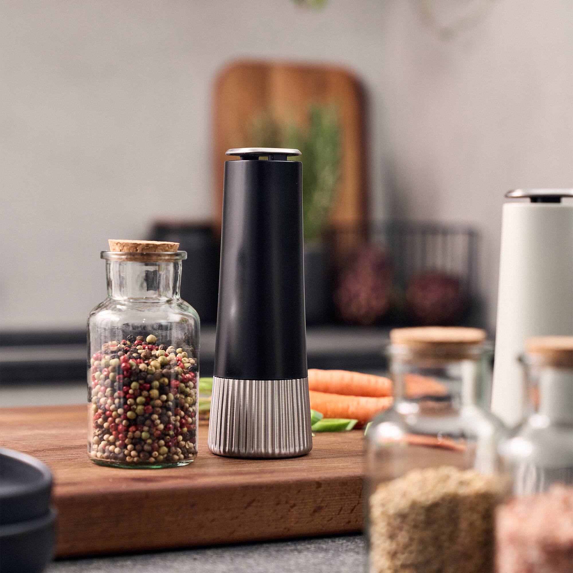 Alt View 1. ZWILLING - ZWILLING Spices Upside-Down Manual 2-pc Spice Mill Set, Black & Ivory - Black.