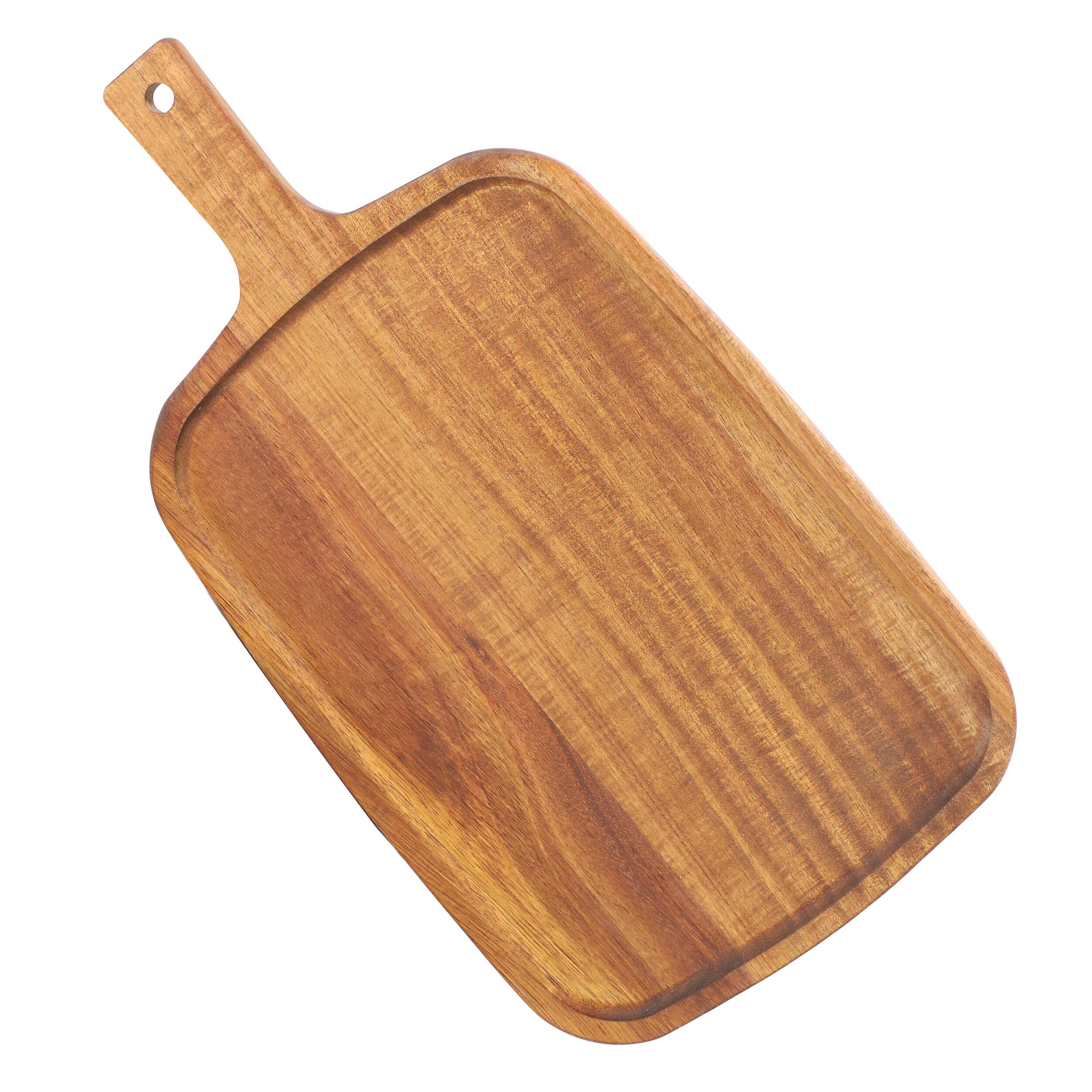 Alt View 3. MegaChef - MegaChef 14 Inch Acacia Wood Rectangle Serving Board with Handle - Brown.