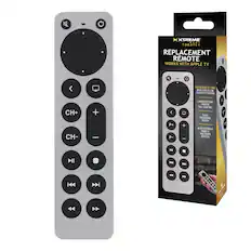 XTREME THEATER REPLACEMENT REMOTE
WORKS WITH APPLE TV
INFRARED (IR) MUST HAVE CLEAR PATH TO TV SENSOR
LARGE BUTTONS PROVIDE FULL CONTROL
SLEEK ERGONOMIC DESIGN
ALSO CONTROLS YOUR TV AND OTHER DEVICES