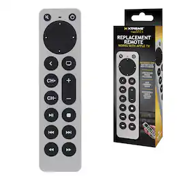 Xtreme - Universal Apple TV Remote Replacement for 1st-5th Generation, Controls TV & Apple TV, Large Buttons, Ergonomic - Silver