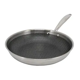 Better Chef - 12 Inch 3-Ply Stainless Steel Nonstick Fry Pan with Rolled Edge - Silver