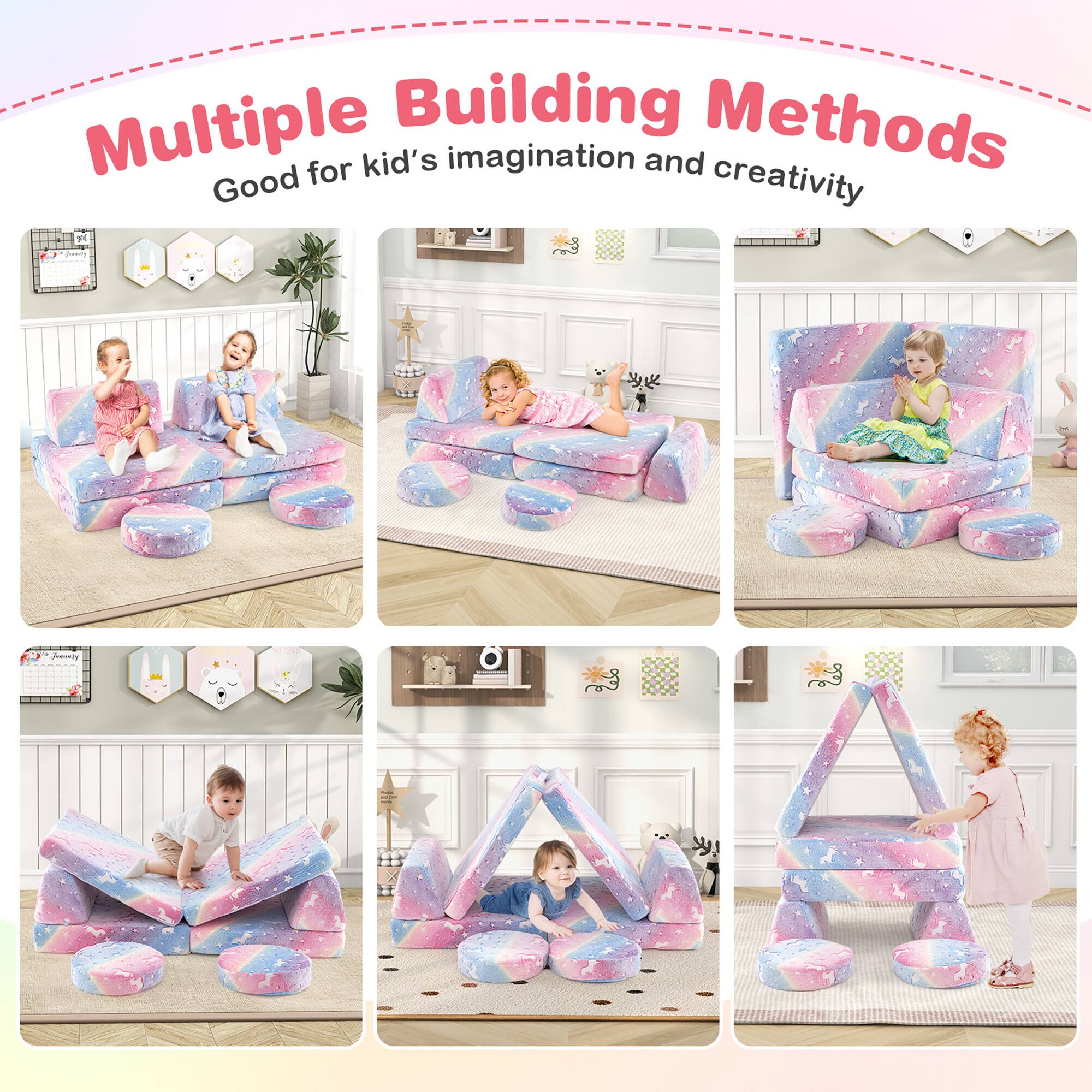 Multiple Building Methods  
Good for kid's imagination and creativity