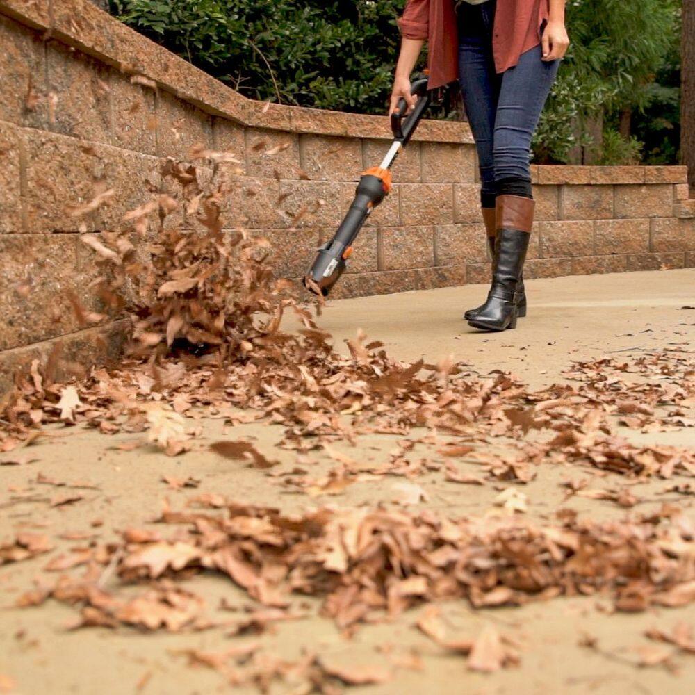 Alt View 24. WORX - WG543 20V 125MPH 410CFM Cordless Handheld Blower (1 x 4.0 Ah Battery and 1 x Charger) - Black.