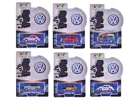 "Club Vee-Dub" Series 21 Set of 6 pieces 1/64 Diecast Model Cars by Greenlight - Multicolor