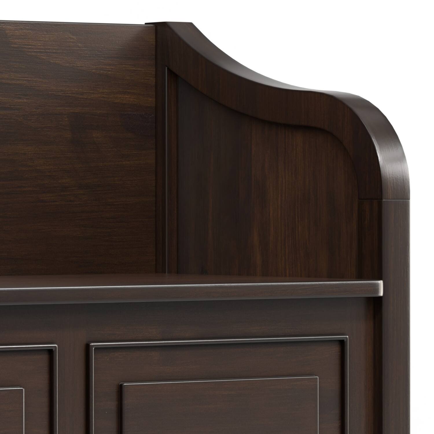Alt View 6. Simpli Home - Connaught SOLID WOOD 56 inch Wide Traditional Wide Entryway Storage Bench in Chestnut Brown - Chestnut Brown.
