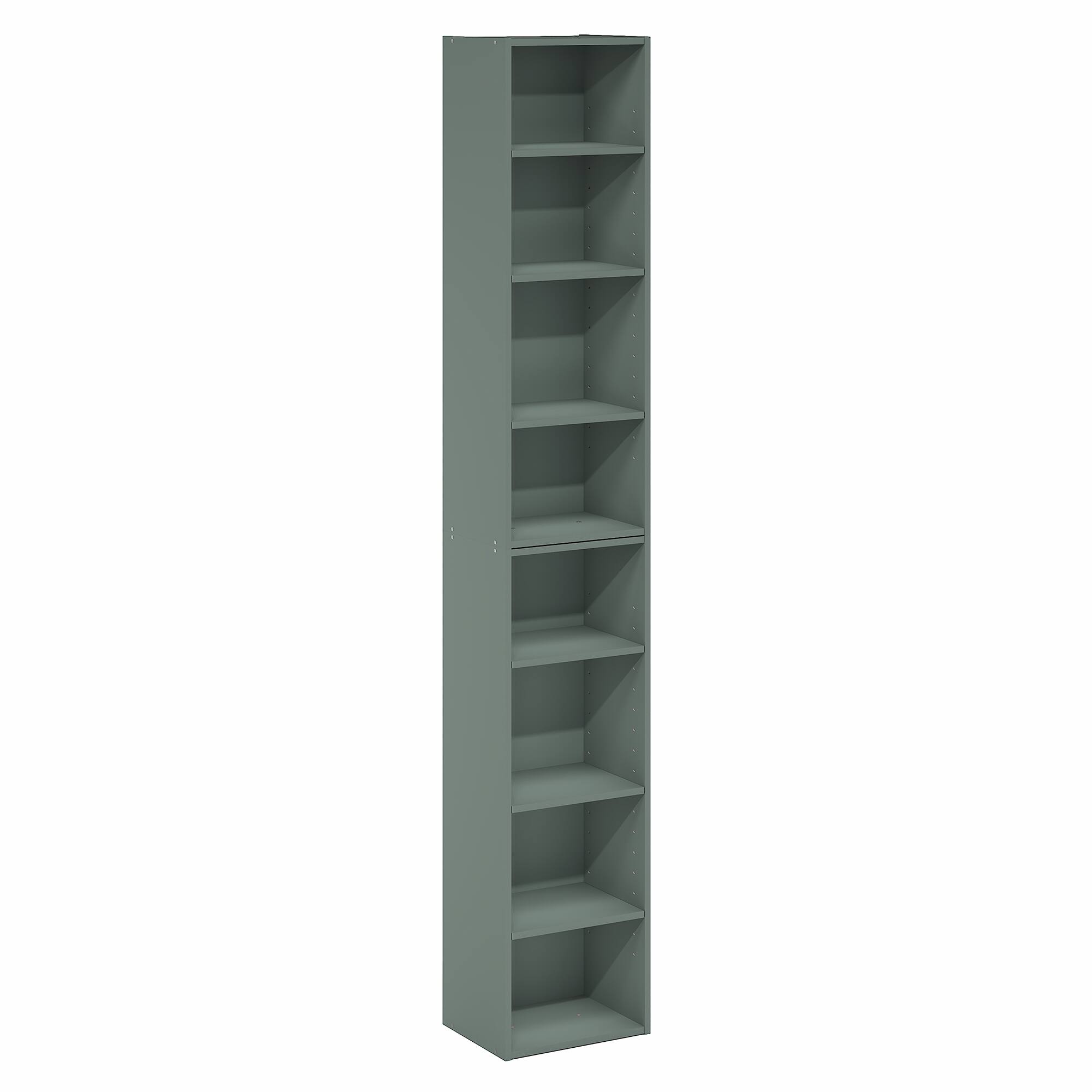 Alt View 5. Furinno - PASIR Book Shelf, 8-Tier Separable Tall Bookshelf, Stackable Bookcase with Adjustable Open Shelf, 9.3 x 11.8 x 70.9 - Sage Green.