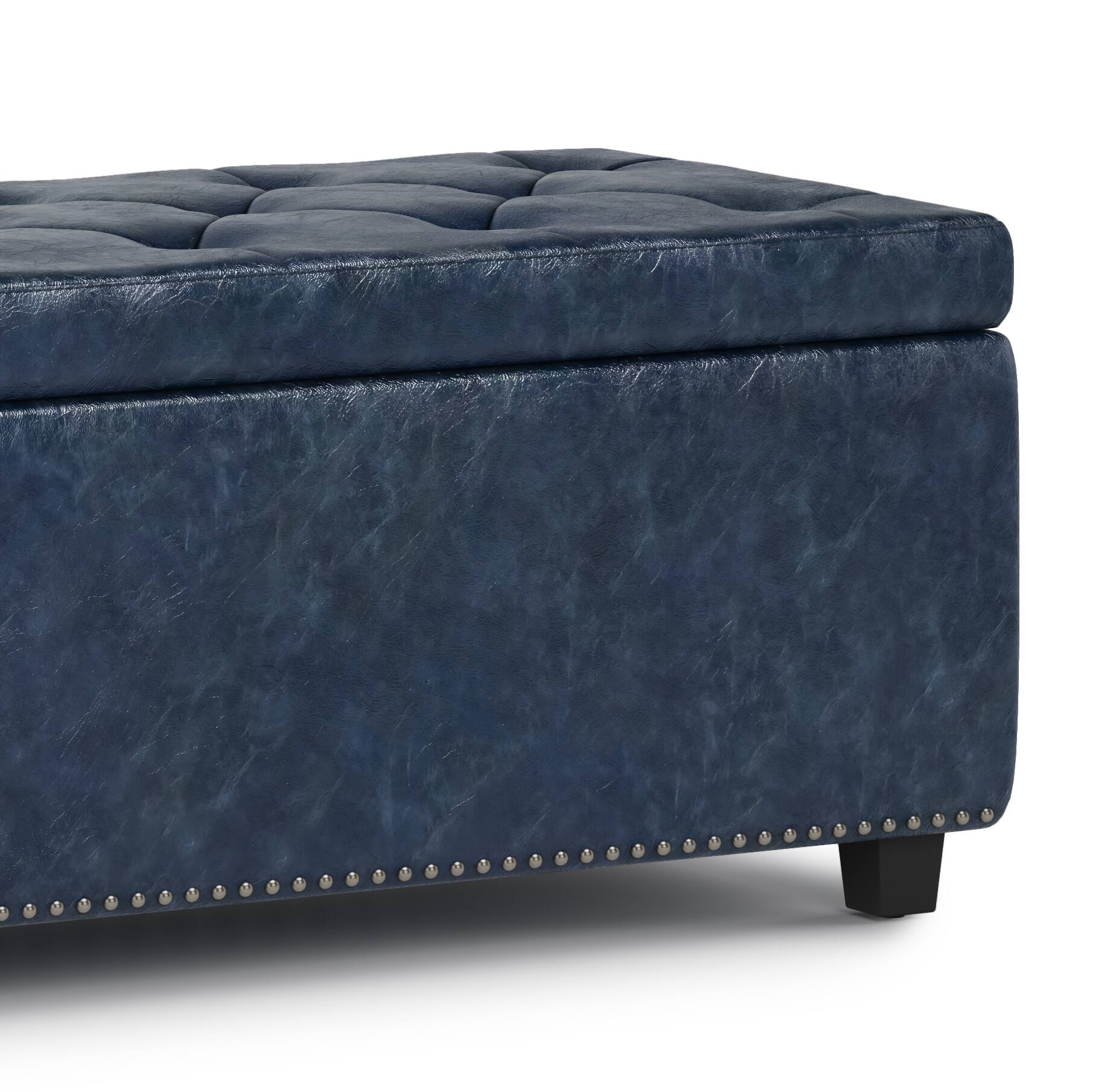 Alt View 13. Simpli Home - Hamilton Storage Ottoman - Denim Blue.