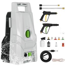 Topteng - 1400W Electric Pressure Washer - 3200 PSI Max, 1.8 GPM Flow, Portable Power Washer with 5 Nozzles & Total Stop System