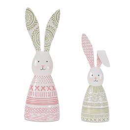 BreeBe - Resin Bunny (Set of 4) - White, Pink, Green