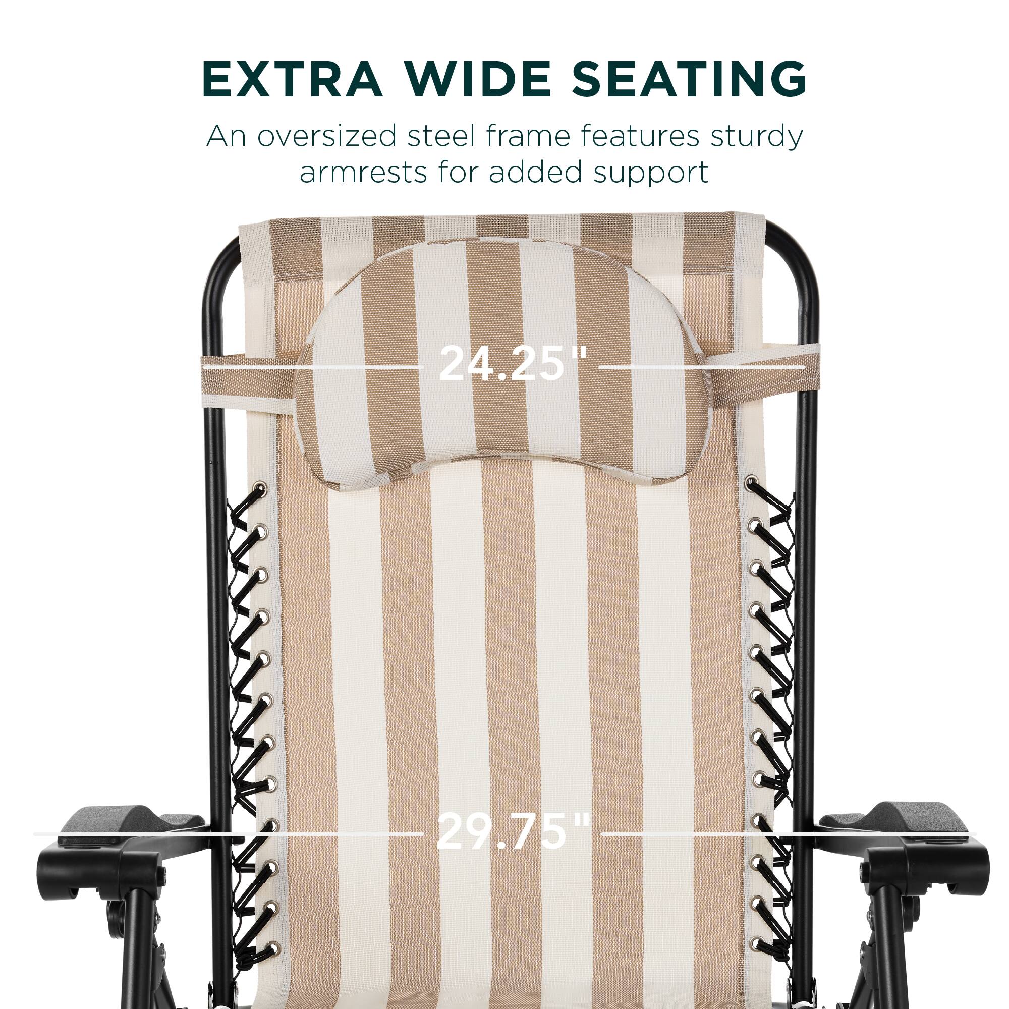 EXTRA WIDE SEATING

An oversized steel frame features sturdy armrests for added support

24.25"

29.75"