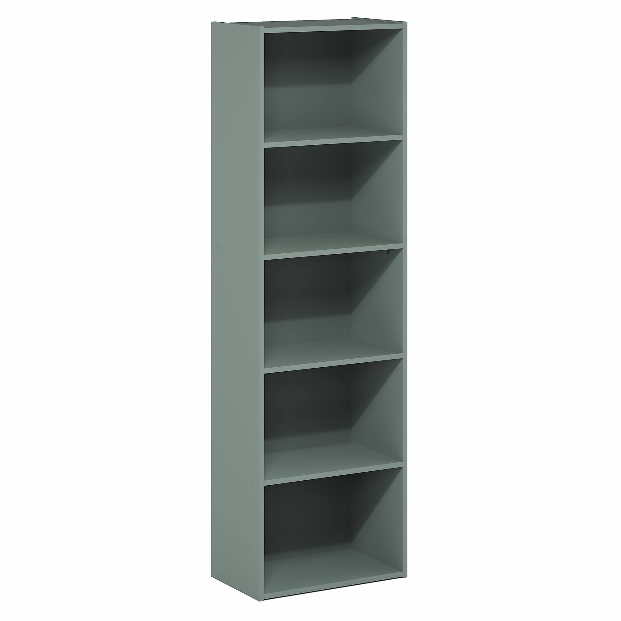 Alt View 6. Furinno - LUDER Book Shelf, 5-Tier Bookshelf, Bookcase, 9.4" x 15.8" x 52", for Living Room, Bedroom, Home Office - Sage Green.