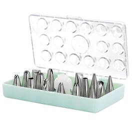 Martha Stewart - 16 Piece Stainless Steel Assorted Cake Decorating Nozzles - Silver, Mint