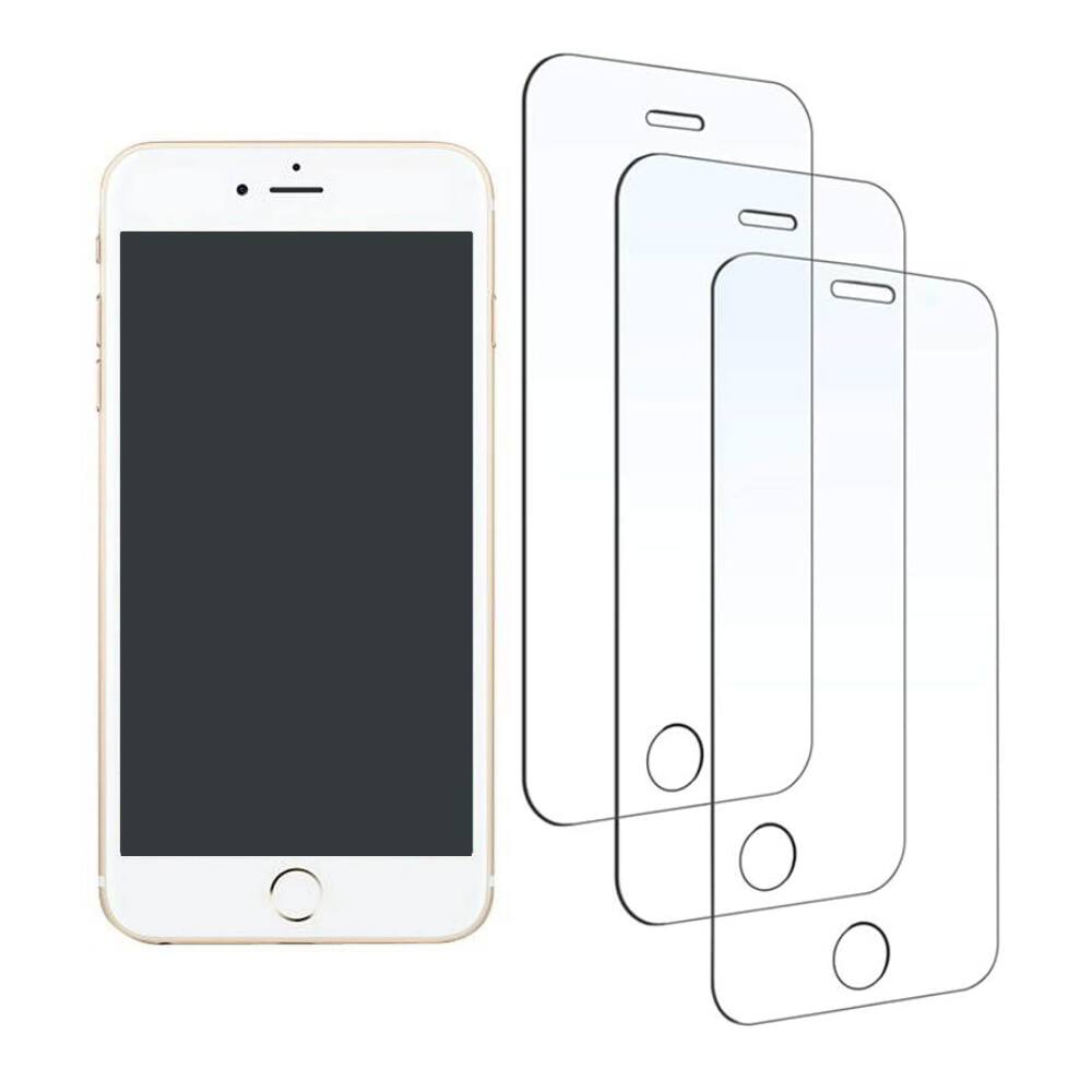 Qixxronics - [3-Pack] Tempered Screen Protector for iPhone 8, iPhone 7, iPhone 6s, iPhone 6, Case-Friendly HD - Clear
