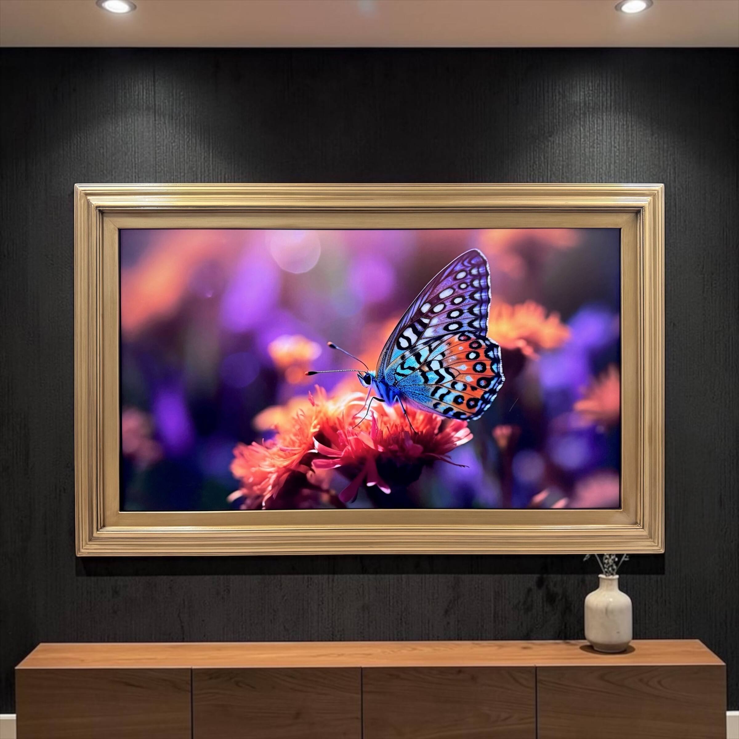 Alt View 9. LAREDO FRAME FACTORY - 50 inch Handmade Tv frame for Samsung The Frame tv and Frame Pro Model - ANTIQUE GOLD.