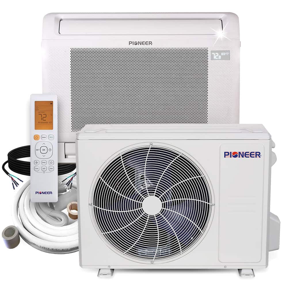 Pioneer - Quantum Ultra 16,000 BTU 1.5 Ton Mini Split 23.8 SEER Floor-Mounted Console Air Conditioner with Heat Pump 230-Volt - White