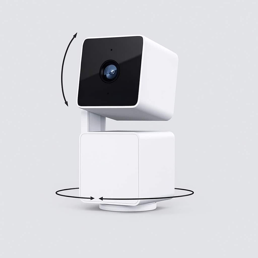Zell Electronics - 1080p WiFi PTZ Smart Camera Motion Tracking, Night View, 2-Way Audio, Voice Control, Indoor/Outdoor - White