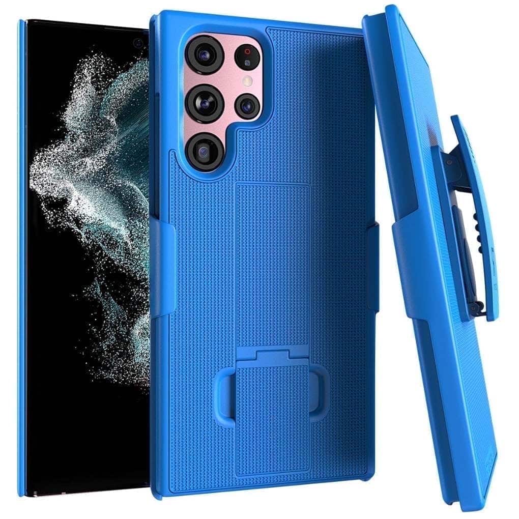 RomeTech - Rome Tech Shell Holster Case for Galaxy S22 Ultra - Blue