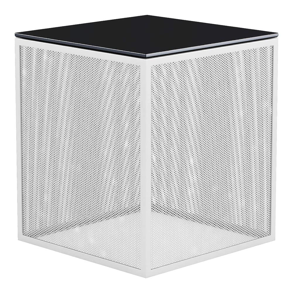 Furniture of America - Kelforia Contemporary Glass Top Side Table - White