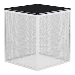 Furniture of America - Kelforia Contemporary Glass Top Side Table - White
