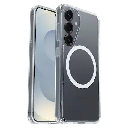 Front. OtterBox - Symmetry Series Hard Shell with Magnets for Samsung Galaxy S25 - Clear.