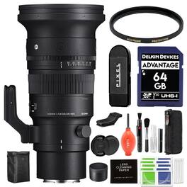 Sigma - 500mm f/5.6 DG DN OS Sports Lens for Sony-E Mount w/ Advanced Accessories Bundle | 186965 |500mm f5.6 e Mount - Black