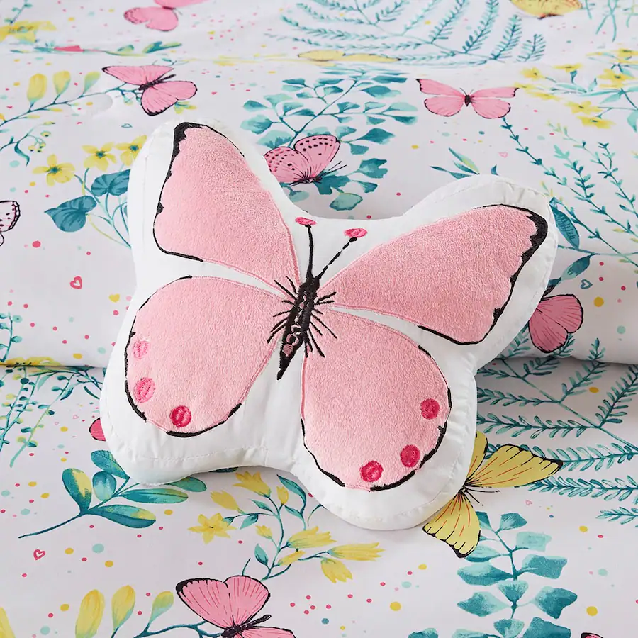 Gracie Mills Ysolde Butterfly Dreams 4 Piece Comforter Set for Kids