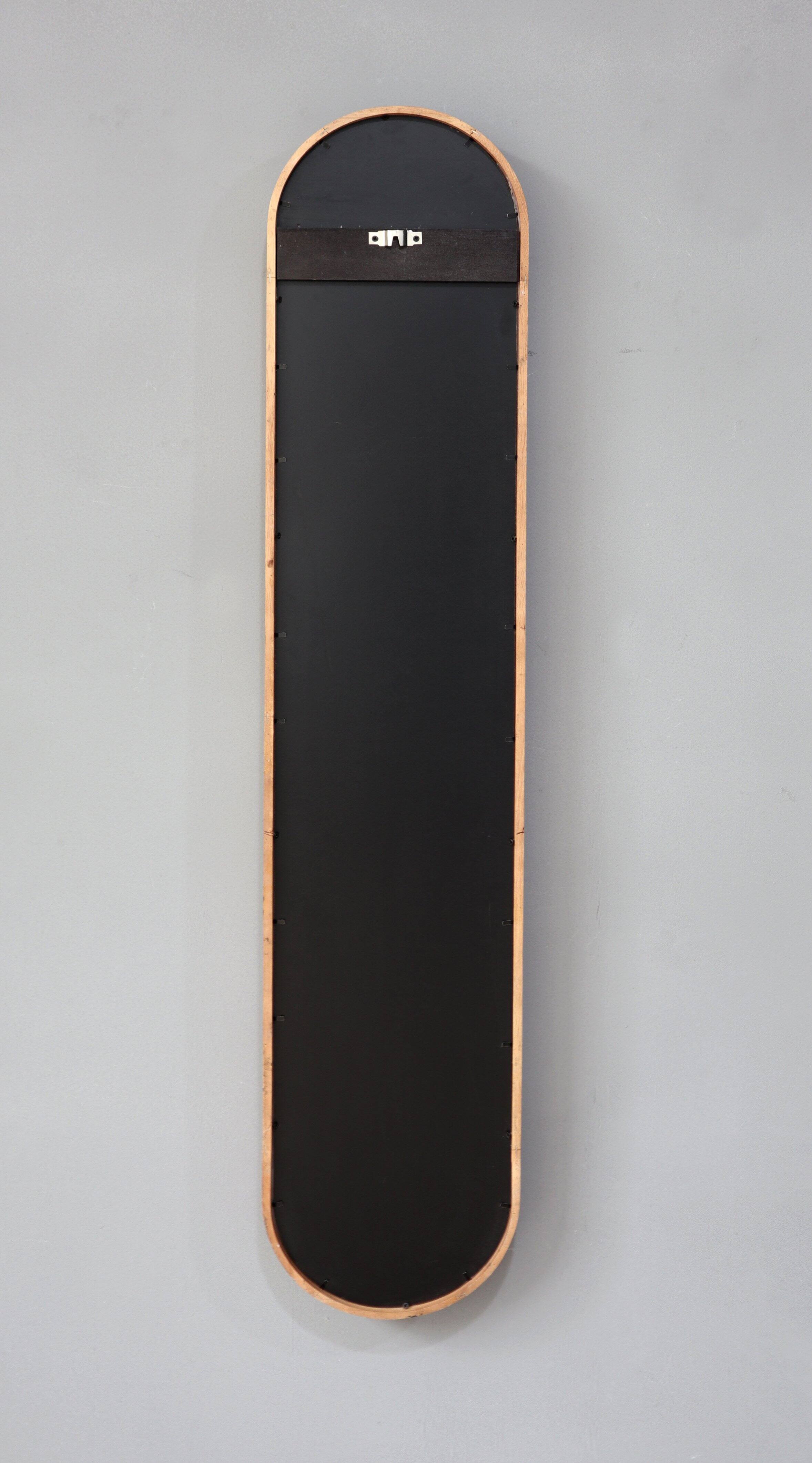 Alt View 1. TinyHomie - 9x47 Inch Decorative Rubber Frame Mirror with Elongated Oval Frame Brown.