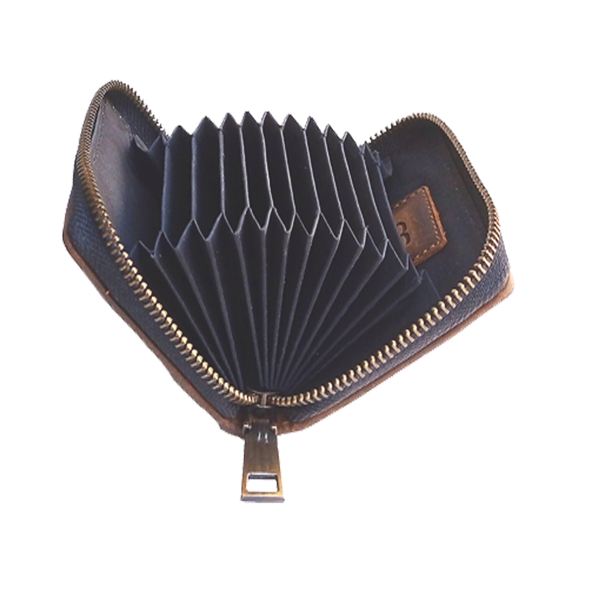 Alt View 2. ESS - eSS Handmade Real Cowhide - Zip Around Accordion - Small Wallet for Women - Black/White Combination.