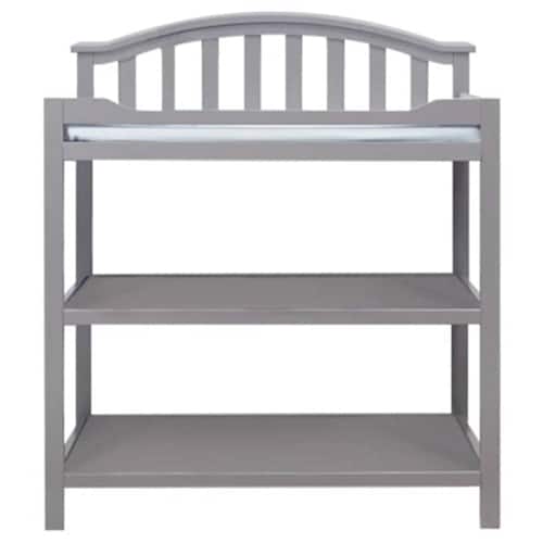 SlickBlue - Wooden Baby Changing Table with Toddler Storage and Changing Pad - Gray