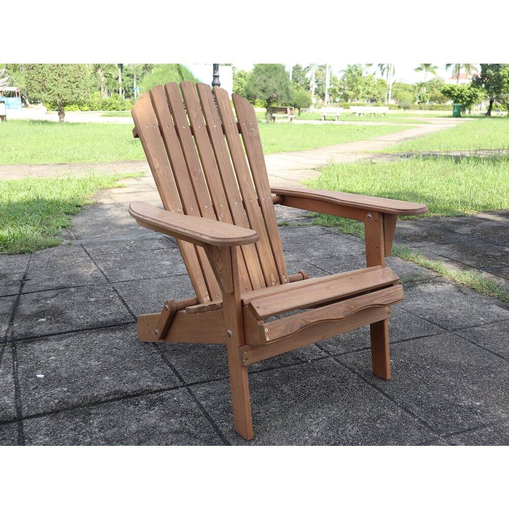 Alt View 3. Northbeam - Pre-Stained Folding Adirondack Chair - Brown.