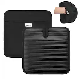 VEVOR - Pot Holders, Heat Resistant to 500°F with Ribbed Soft Anti-Slip Silicone Strips, 100% Cotton 9.06 x 8.98 inch Hot Pads - Black