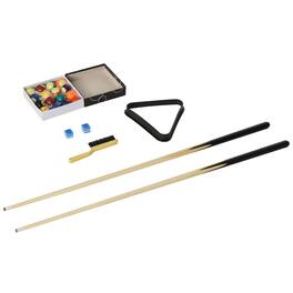 Soozier - Portable Folding Billiards Table Game Pool Table for Whole Family Number Use With Cues, Ball, Rack - Blue and Black