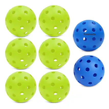 Front. KOOMADE - KOOMADE 8/16pcs Pickleball Balls 40 Holes Colorful and Durable Pickleballs 74mm Training Ball Practice Competition - 8PK Pickle Ball(6PK Green + 2PK Blue ).