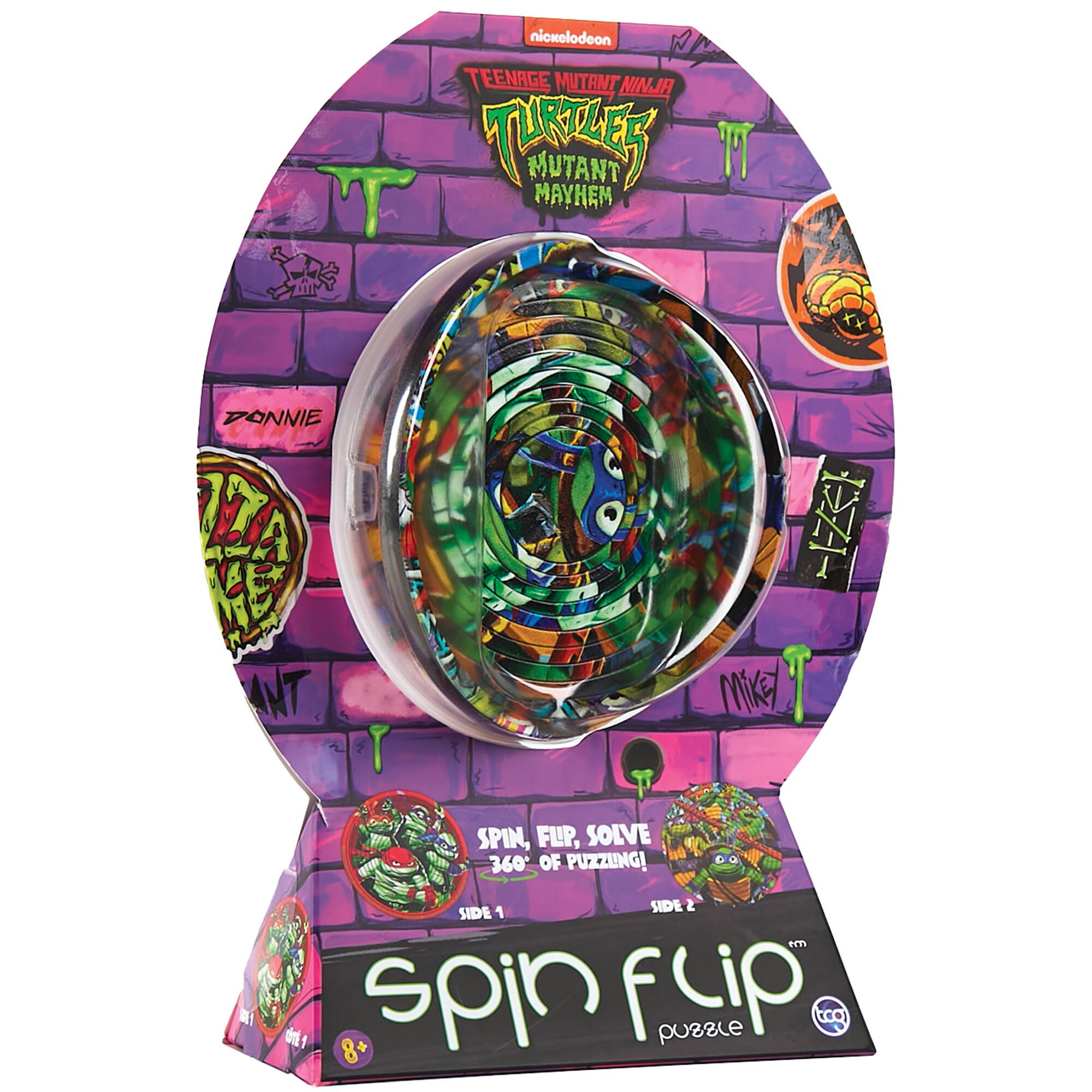 TCG Toys - Spin Flip Puzzle: TMNT Turtle Power - 2-In-1: Double-Sided Puzzle,Age 8+