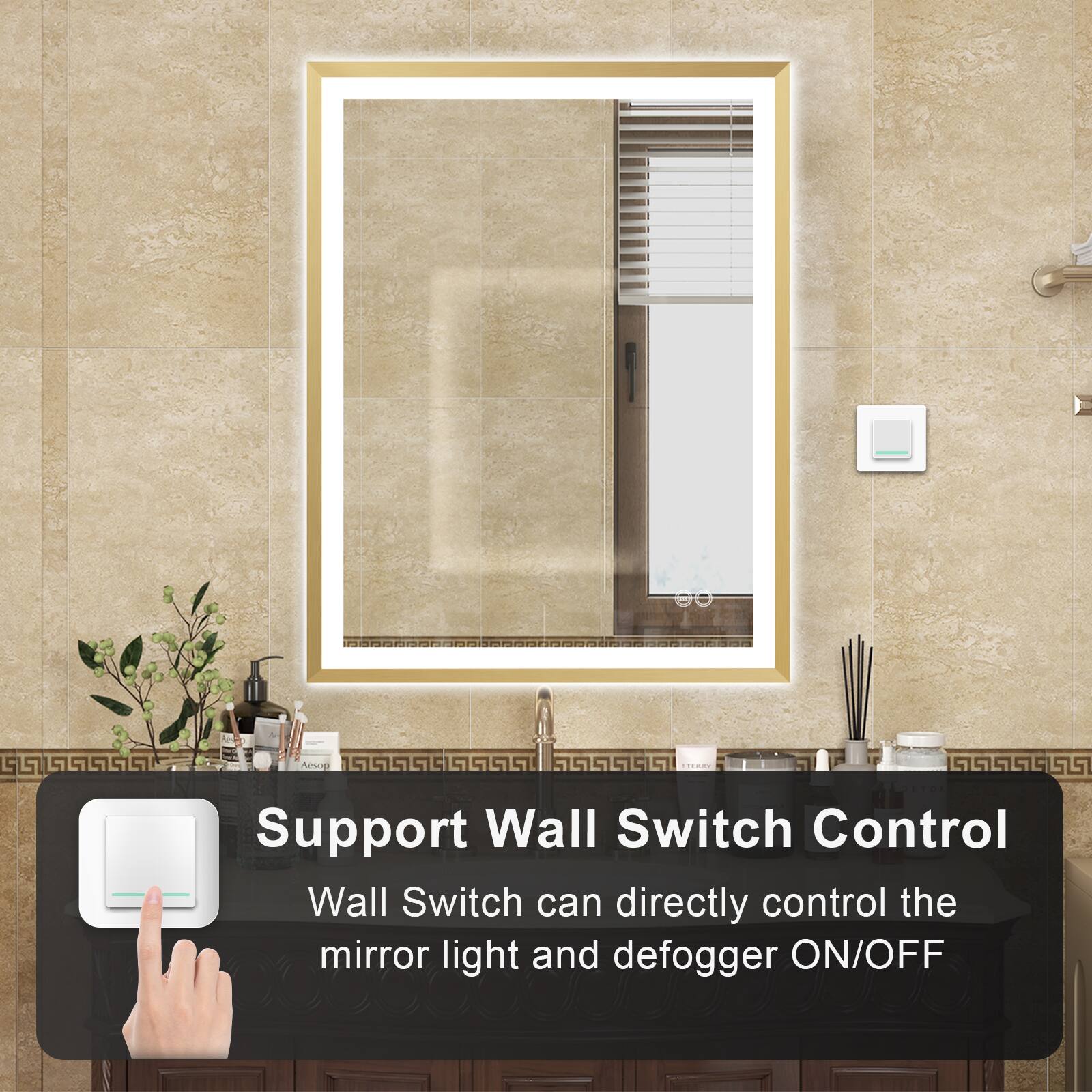 A Support Wall Switch Control Wall Switch can directly control the mirror light and defogger ON/OFF