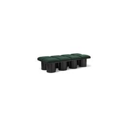 Meridian Furniture - Pavilion Bench - Green Boucle Fabric