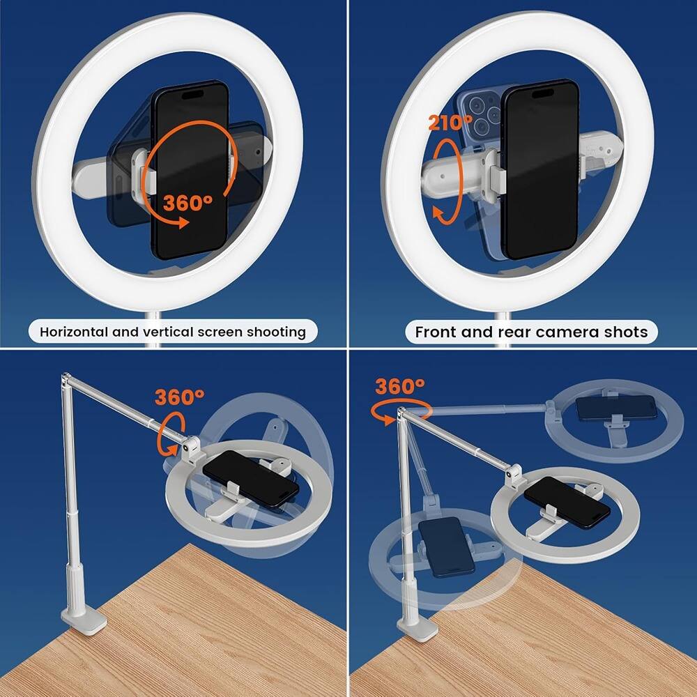 - Horizontal and vertical screen shooting
- Front and rear camera shots
- 360°
- 210°