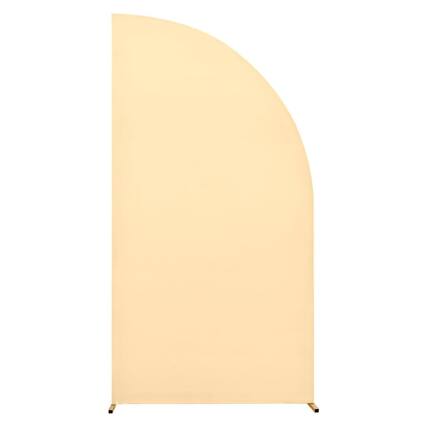 Front. GARVEE - 6 ft Wedding Arch Cover,Spandex Fitted Arch Covers,Round Top Chiara Arch Backdrop Cover - YELLOW.