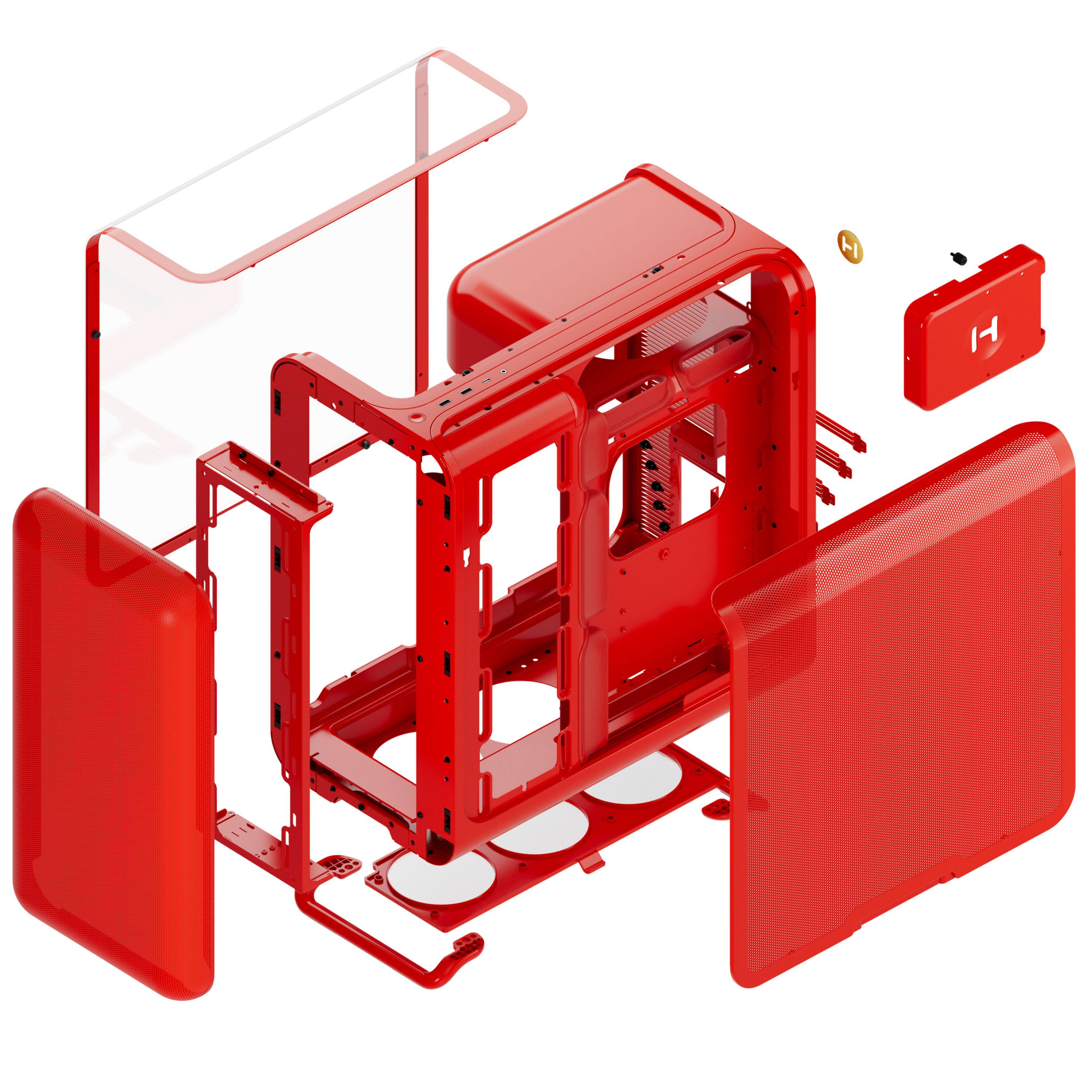 Alt View 1. HYTE - HYTE X50 Modern Performance ATX Mid-Tower PC Gaming Case - Wild Cherry.