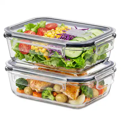 Front. Sorbus - Sorbus Glass Food Storage Containers with Air Steam Vent, Airtight Locking Lids - 2-Pack.