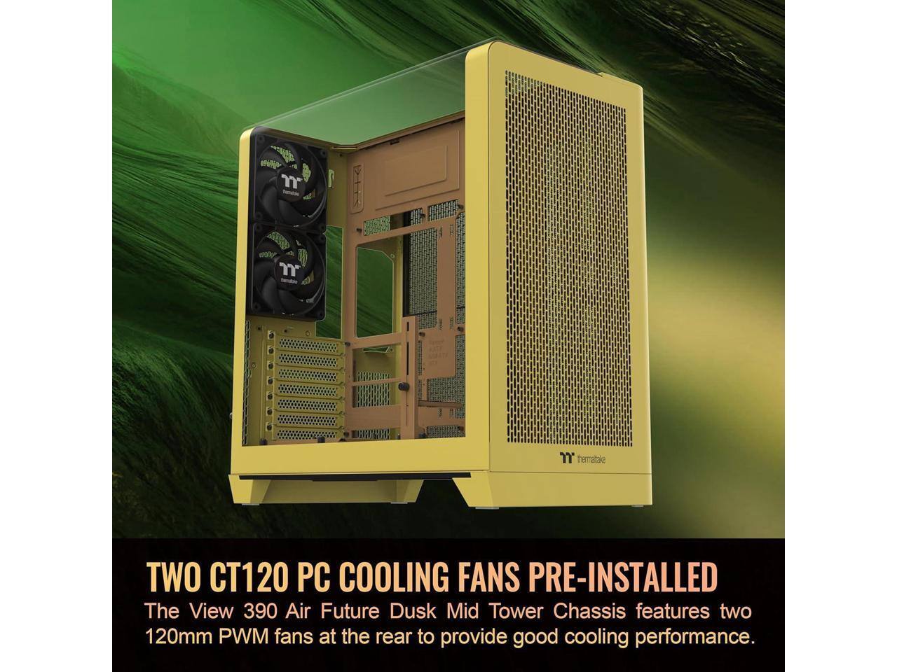 The View 390 Air Future Dusk Mid Tower Chassis features two 120mm PWM fans at the rear to provide good cooling performance.