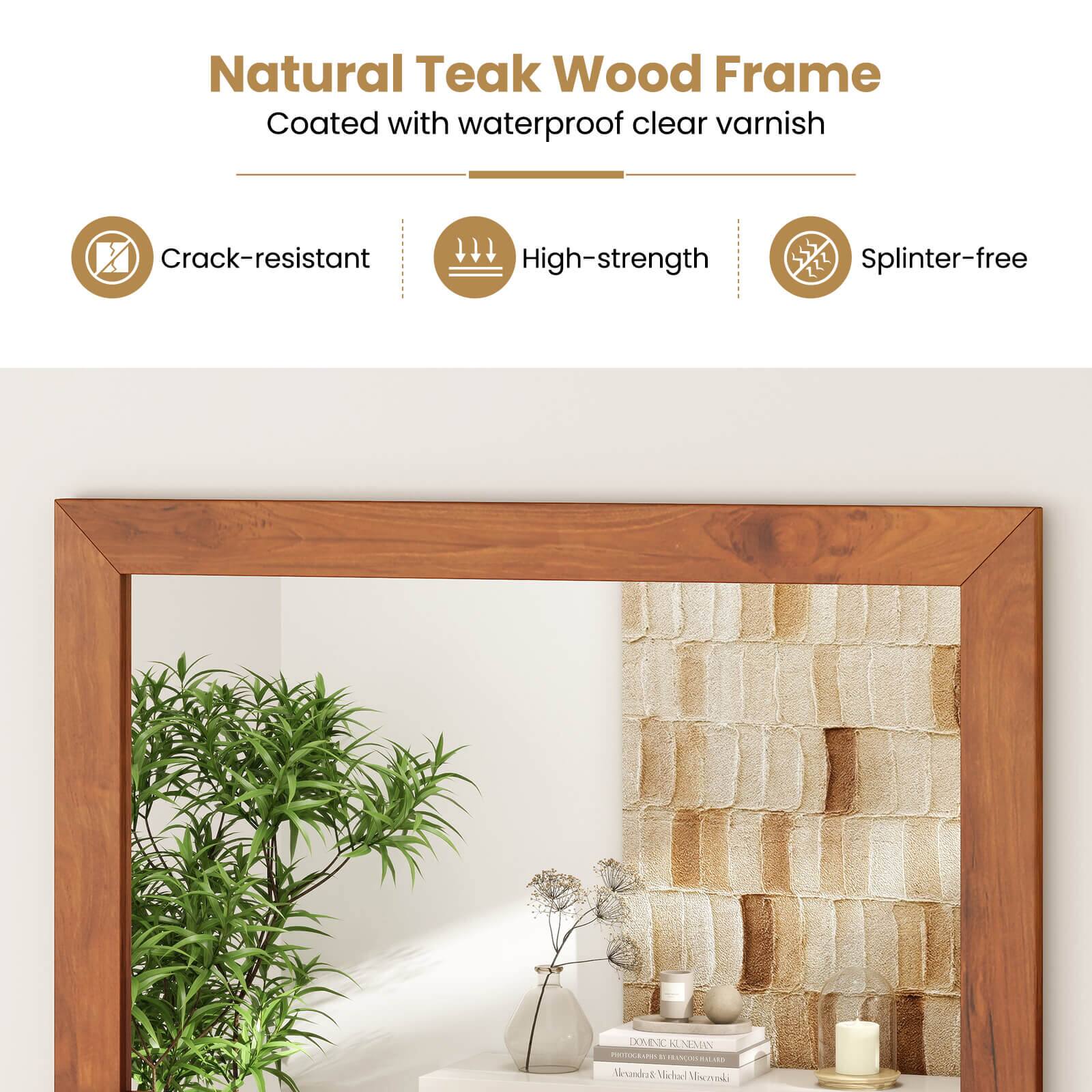 Natural Teak Wood Frame  
Coated with waterproof clear varnish  

- Crack-resistant  
- High-strength  
- Splinter-free