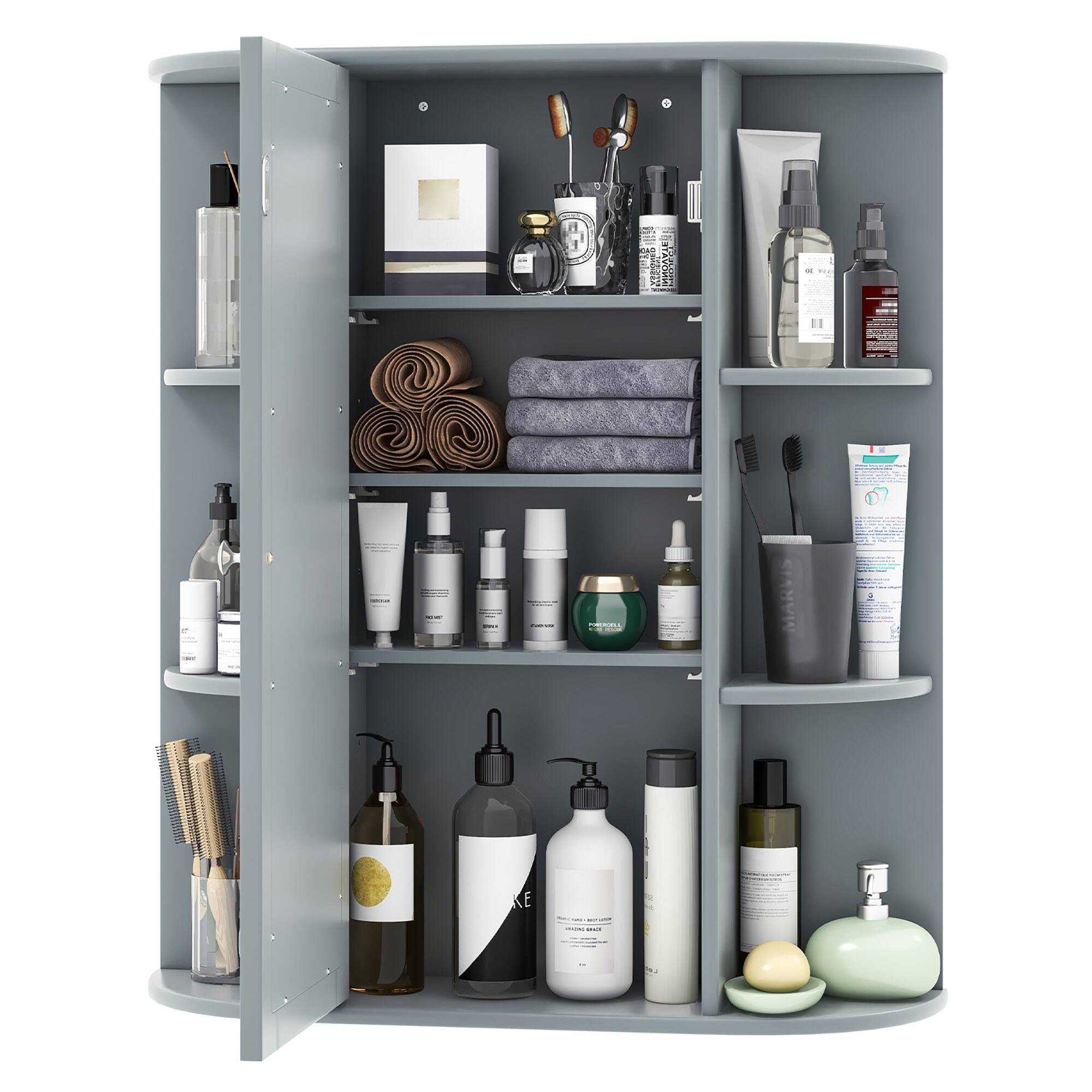 Alt View 9. Gymax - Gymax Bathroom Wall Medicine Cabinet Wall Mounted Storage Organizer - Grey.