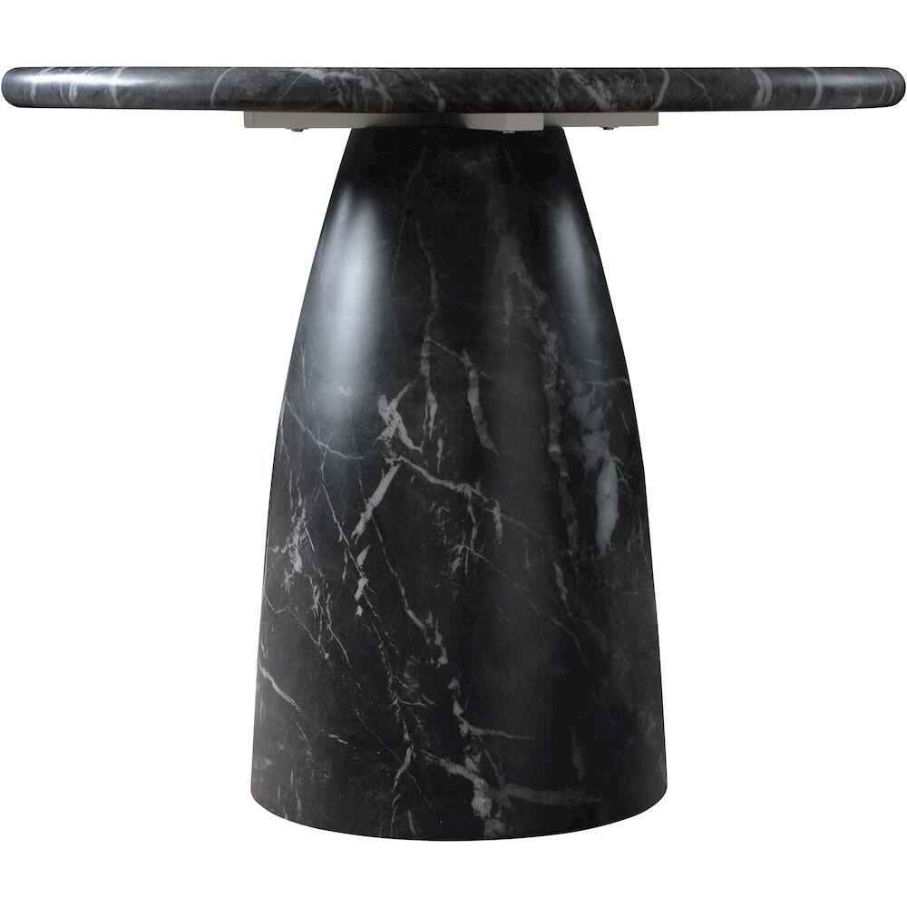 Alt View 2. Meridian Furniture - Cosenza Black 36" Marble Finish Concrete Dining Table - Black.