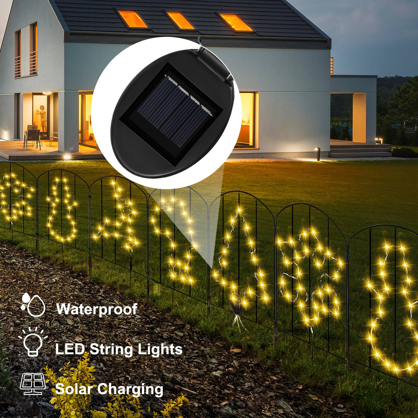 Waterproof LED String Lights Solar Charging