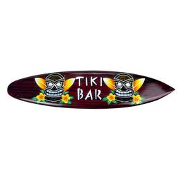 Things2Die4 - Wooden Tiki Bar Surfboard Wall Decor 39.5" Decorative Beach Sign Art - Brown