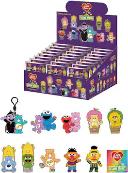 Monogram - Care Bears x Sesame Street - Series 1 - 3D Foam Bag Clip Blind Bag - 24pc PDQ Display - COLLECTIBLES - Multicolor
