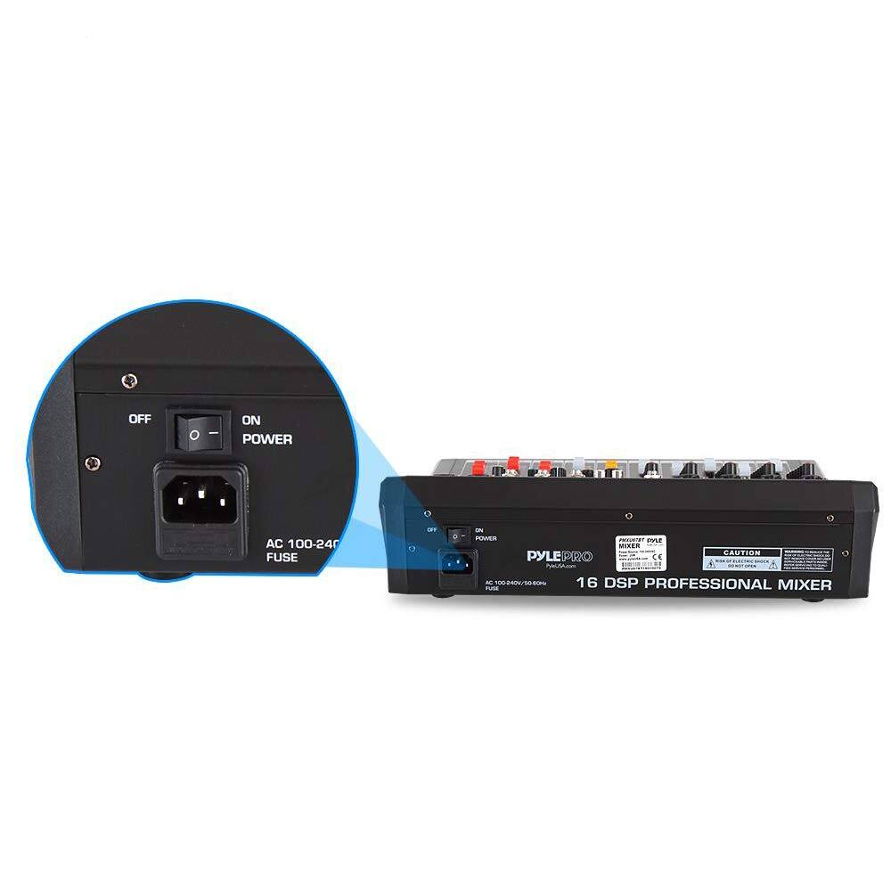 OFF - ON POWER  
AC 100-240V  
FUSE 1A  

CAUTION  

PYLE PRO  
16 DSP PROFESSIONAL MIXER